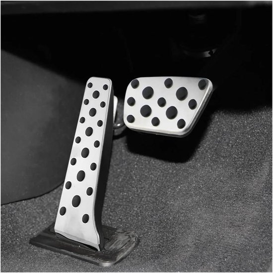 Pedaal Set - Auto Accessoires - Verbeter Rijervaring - Antislip Oppervlak - Roestvrij Staal - Zilver Zwart