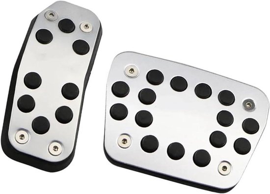 Pedaal Set Auto - Gaspedaal Covers - Verbeterde Grip - Hitte Koude Bestendig - AT MT Opties - Zilver Zwart