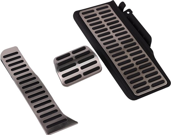 Pedaal Set - Gasrem Pedaal - Auto Interieur Upgrade - Roestvrij Staal - 3 stuks - Zilver