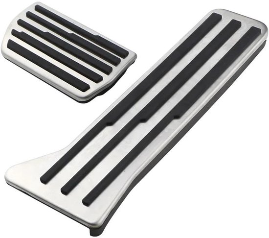 Pedaalafdekking Auto - Gasrem Pedaal - Interieur Verbeteren - Roestvrij Staal - 2 Stuks - Zilver