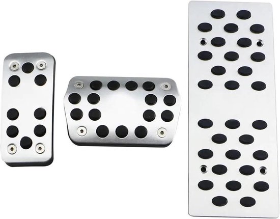 Pedaalbekleding Auto - Pedaal Covers - Verbeter Rijervaring - Roestvrij Staal - 3 Delen Set - Zilver