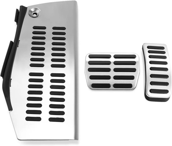 Pedaalbekleding Set - Auto Pedaal - Verbeter Rijervaring - Antislip Oppervlak - 3-delig - Zilver