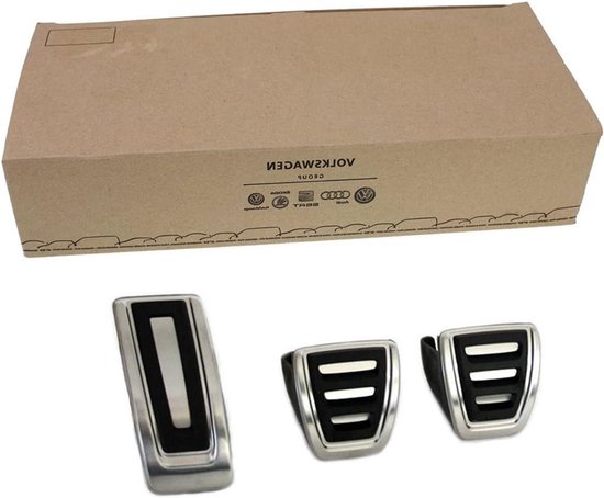 Pedaaldoppen Handbak - Pedaalrubbers Auto - Sportief Rijden - Roestvrij Staal - 22 x 14 x 5 cm - Zwart/Zilver van Merkloos