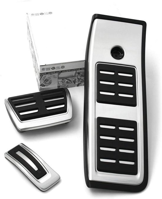Pedaaldoppenset - Pedaalhoezen - Auto Interieur - Roestvrij Staal - 42 x 8 x 26.5 cm - Zwart