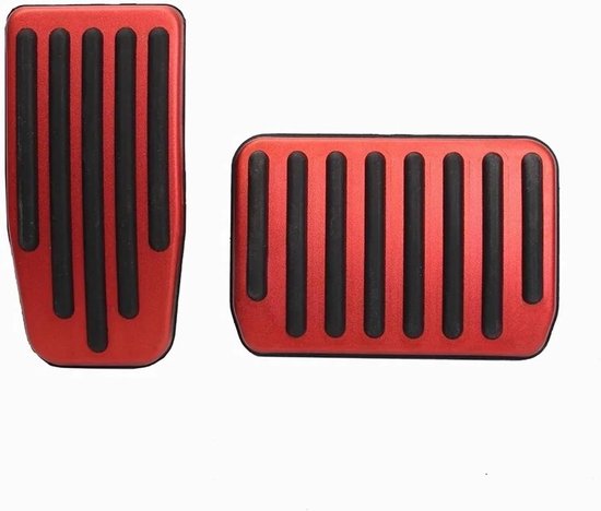 Pedaalhoezen Aluminium - Antislip Pedaal Covers - Veiliger Rijden - Antislip Oppervlak - Set van 3 - Rood