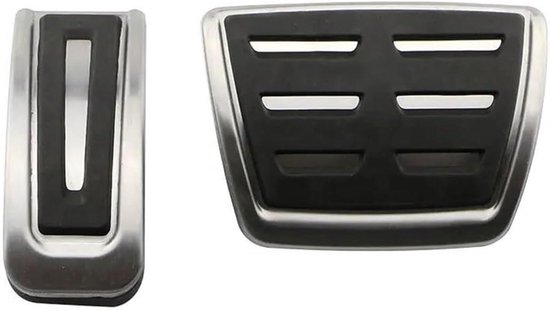 Pedaalhoezen Auto - Antislip Covers - Veiliger Rijden - Roestvrij Staal - 2 of 3 Stuks - Zilver Zwart