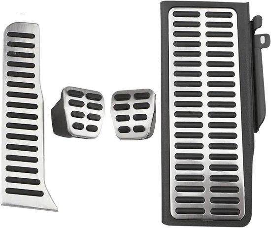Pedaalhoezen Auto - Antislip Covers - Veiliger Rijden - Roestvrij Staal Rubber - LHD Model - Zilver