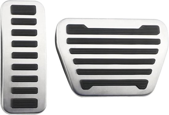 Pedaalhoezen Auto - Antislip Covers - Verbeterde Grip - Roestvrij Staal - 25x10x5 cm - Zilver