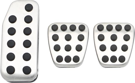 Pedaalhoezen Auto - Antislip Covers - Verbeterde Rijervaring - Duurzaam Metaal - 3 Delige Set - Zilver