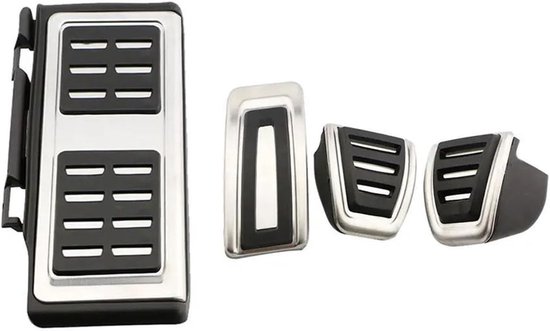 Pedaalhoezen Auto - Antislip Pedaal - Veiliger Rijden - Verbeterde Grip - One Size - Zilver Zwart