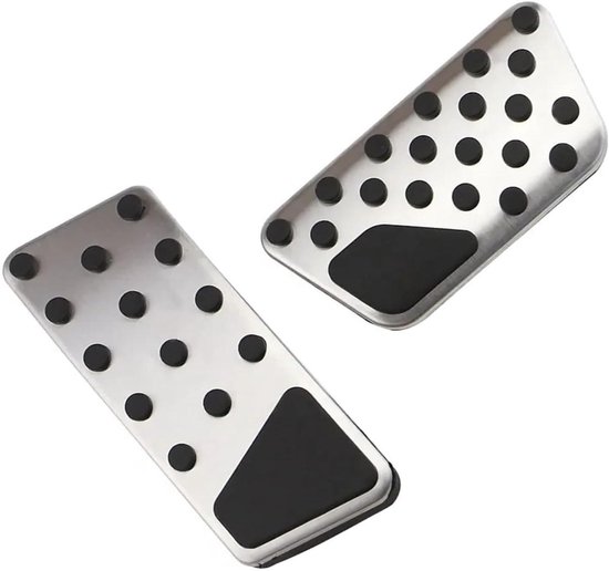 Pedaalhoezen Auto - Antislip Pedalen - Veiliger Rijden - Roestvrij Staal - Set van 2 - Zilver