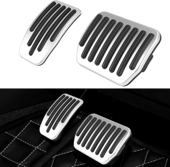 Pedaalhoezen Auto - Antislip Pedalen - Verbeter Rijcomfort - Roestvrij Staal Rubber - Voor Ford F150 2011 - Zwart Zilver van Merkloos