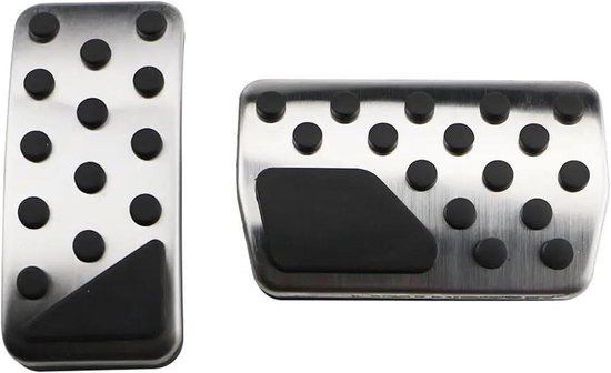 Pedaalhoezen Auto - Antislip Pedalen - Verbeterde Grip - Universeel Ontwerp - Set van 2 - Zilver Zwart