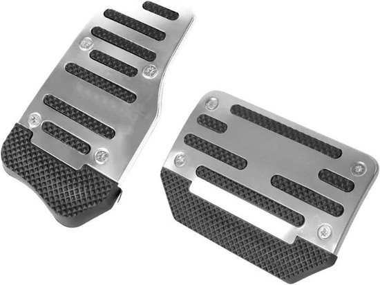 Pedaalhoezen Auto - Antislip Pedalen - Verbeterde Grip - Universele Pasvorm - Set van 3 - Zilver