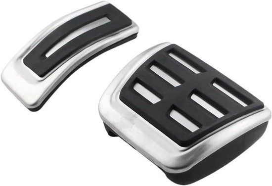 Pedaalhoezen Auto - Gas Rem Covers - Veiliger Rijden - Antislip Oppervlak - Set van 2 - Zilver