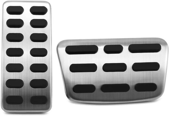Pedaalhoezen Auto - Gaspedaal Rem - Rijveiligheid Verbeteren - Antislip Rubber - 25x10x5 cm - Zilver