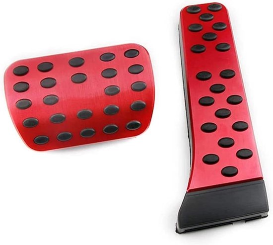 Pedaalhoezen Auto - Gaspedaalhoes Rempedaal - Auto Interieur - Antislip Rubber - Set van 2 - Zwart Rood