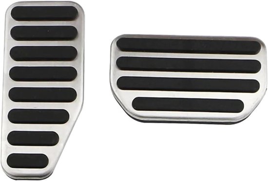 Pedaalhoezen Auto - Gasrem Pedaal Covers - Veiliger Rijden - Antislip Aluminium - 2 Stuks - Zilver
