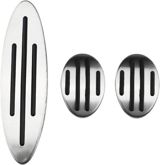 Pedaalhoezen Auto - Gasrem Pedaal - Veilig Rijden - Antislip Ontwerp - Set van 2 of 3 - Zilver Zwart
