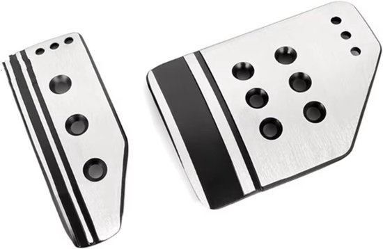 Pedaalhoezen Auto - Pedaal Covers - Veiliger Rijden - Antislip Metalen - Universeel - Zwart Zilver