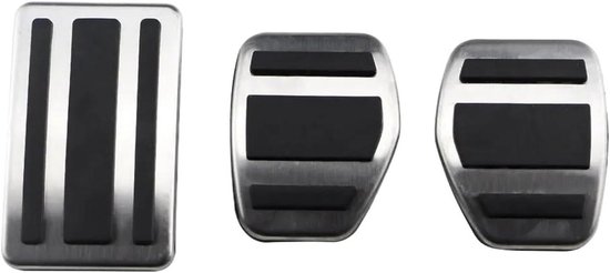 Pedaalhoezen Auto - Pedaal Covers - Verbeter Rijervaring - Roestvrij Staal - 3 Stuks - Zilver