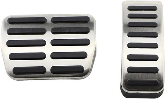 Pedaalhoezen Auto - Pedalen Set - Verbeterde Rijervaring - Antislip Oppervlak - 2 Stuks - Zilver