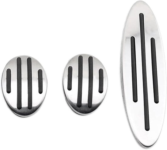 Pedaalhoezen Auto - Rem en Gas Covers - Verbeteren Rijveiligheid - Antislip Ontwerp - Set van 3 - Zilver
