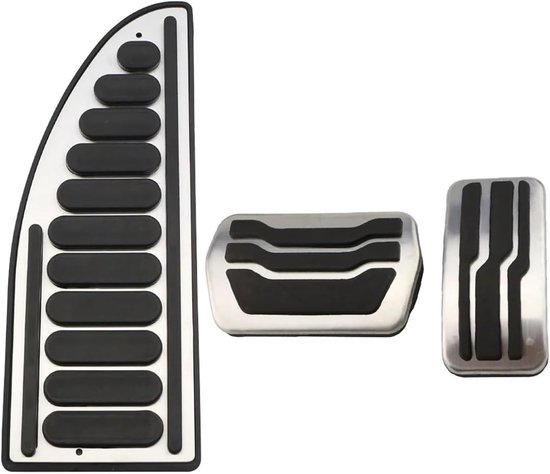 Pedaalhoezen Auto - Rem Gaspedaal Covers - Verbeterde Grip - Antislip Rubber - Set van 4 - Zilver Zwart