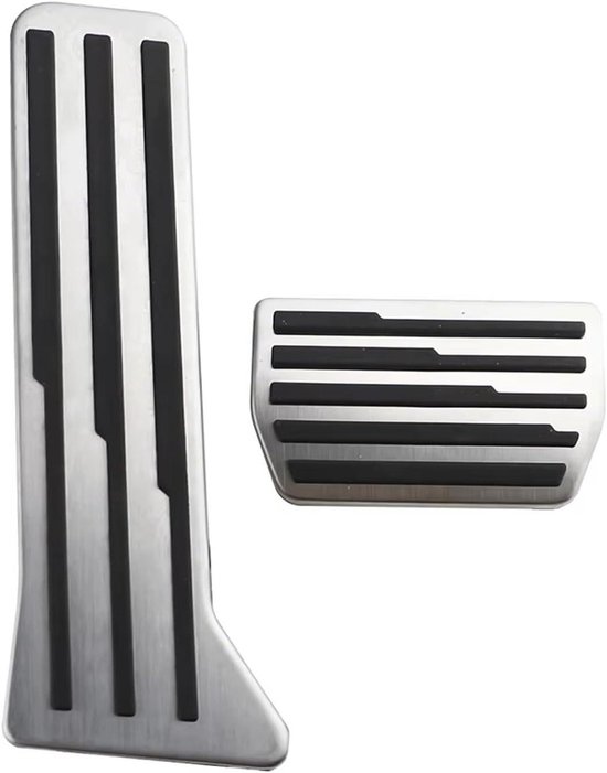 Pedaalhoezen Auto - Remgaspedaal Cover - Verbeter Rijervaring - Roestvrij Stalen Pad - 2 stuks - Zilver