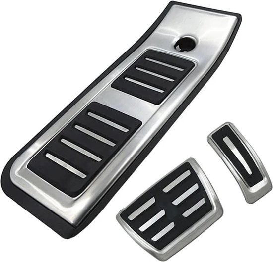 Pedaalhoezen Auto - Voetpedaal Covers - Veiliger Rijden - Antislip Oppervlak - Set van 3 - Zilver