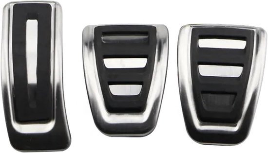 Pedaalhoezen Auto - Voetpedaal Covers - Veiliger Rijden - Antislip Rubber - 3 Stuks - Zilver