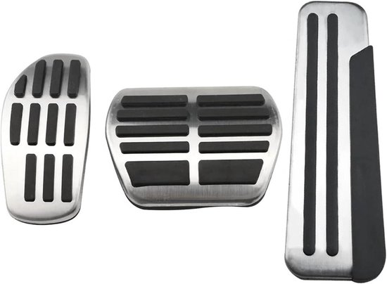 Pedaalhoezen Auto - Voetpedaal Covers - Verbeteren Rijervaring - Antislip Oppervlak - Roestvrij Staal - Zilver