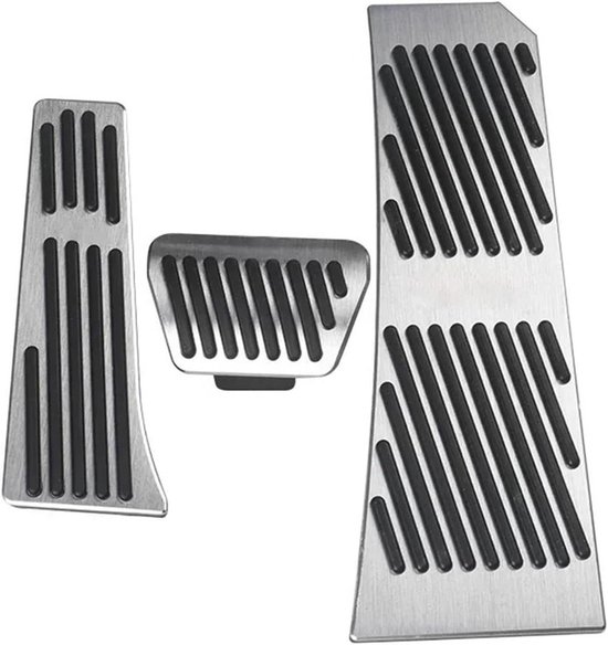 Pedaalhoezen Auto - Voetpedaal Matten - Veiliger Rijden - Antislip Oppervlak - 3 stuks - Zilver