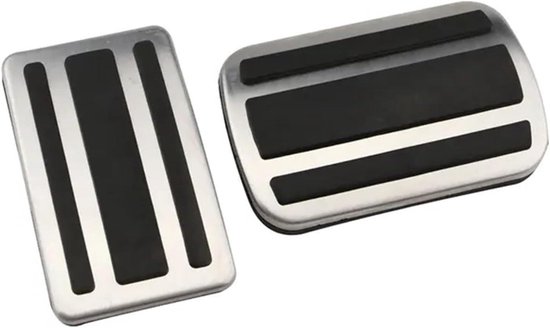 Pedaalhoezen Auto - Voetpedalen Antislip - Veiliger Rijden - Vergroot Pedaal Oppervlak - AT/MT Sets - Zilver Zwart