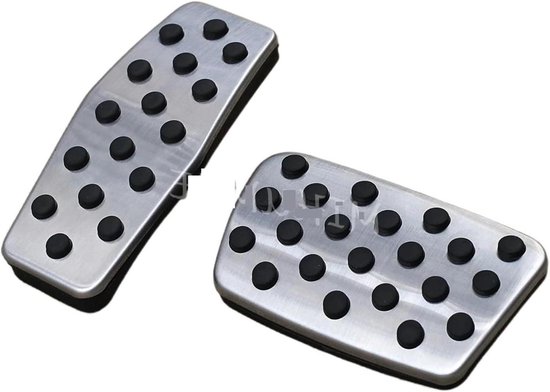 Pedaalhoezen Auto - Voetpedalen Set - Veilig Rijden - Antislip Ontwerp - Universeel - Zilver Zwart