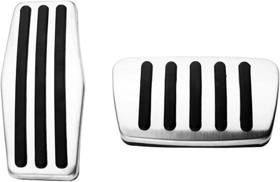 Pedaalhoezen Auto - Voetpedalen Set - Verbeter Rijcomfort - Antislip Oppervlak - 2 Stuks - Zilver Zwart