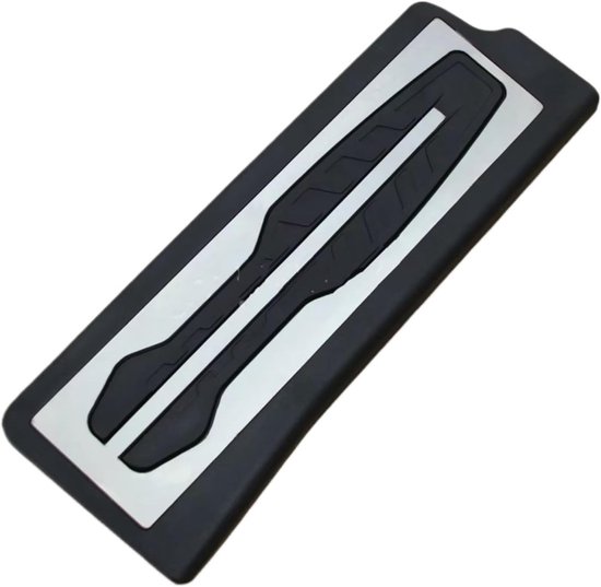 Pedaalhoezen Auto - Voetsteun Pedaal - Verbeterde Grip - Geborsteld Staal - 38 cm x 14 cm - Zilver