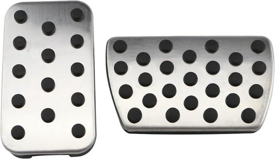 Pedaalhoezen Auto - Voetsteun Pedalen - Verbeterde Grip - Geen Boren Nodig - 2 Stuks Set - Zilver Rubber