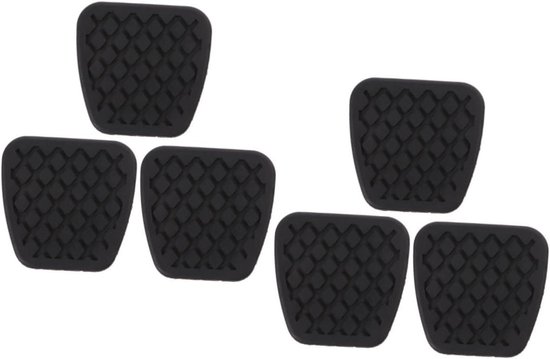 Pedaalhoezen - Remrubber Koppelingsrubber - Veiliger Rijden - Ergonomische Groeven - 6 Stuks - Zwart