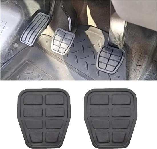 Pedaalhoezen Rubber - Remkoppelingspedaalhoes - Veiliger Rijden - Antislip Oppervlak - 6.3 cm Lengte - Zwart