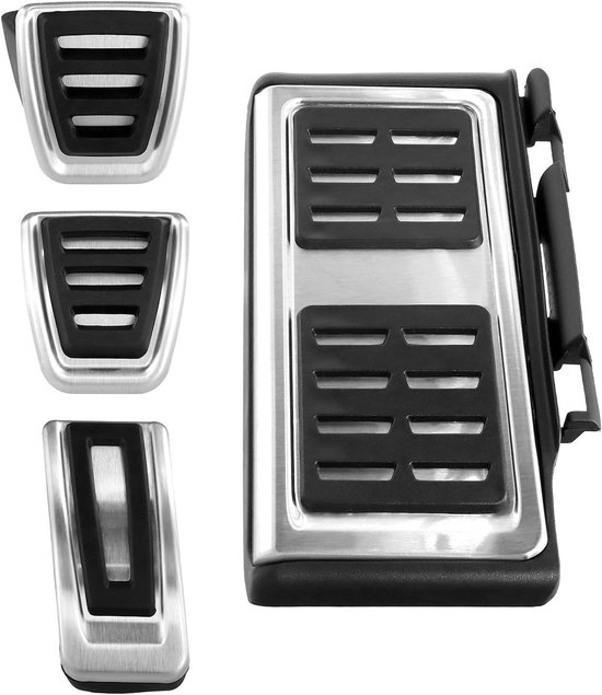 Pedaalhoezen Set - Antislip Pedalen - Veiliger Rijden - Roestvrij Staal - 4 Stuks - Zilver