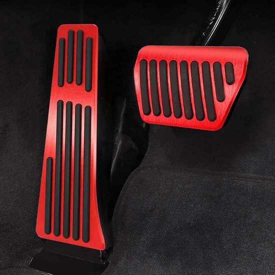 Pedaalhoezen Set - Antislip Pedalen - Verbeterde Grip - Geen Boren Nodig - Aluminium Metaal - Rood