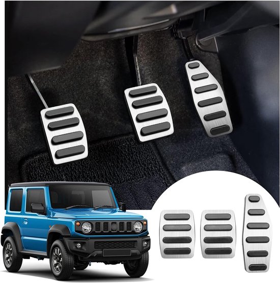 Pedaalhoezen Set - Auto Accessoires - Rijcomfort Verbeteren - Antislip Oppervlak - 3 Delig - Zilver