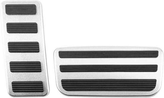 Pedaalhoezen Set - Auto Accessoires - Verbeterde Grip - Antislip Ontwerp - 2-delig - Zwart en Zilver
