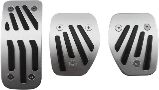 Pedaalhoezen Set - Auto Accessoires - Verbeterde Grip - Antislip Ontwerp - 2 Stuks - Zilver Zwart