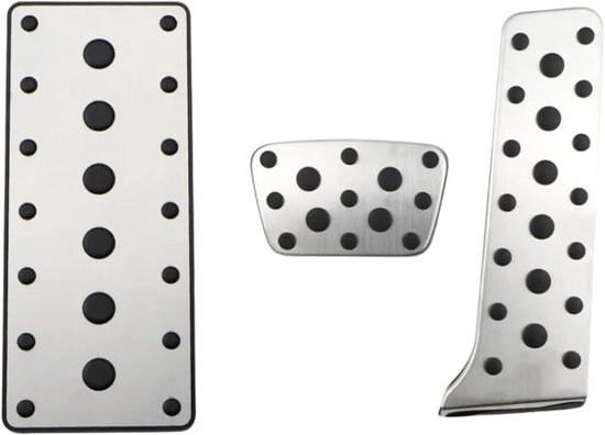 Pedaalhoezen Set - Auto Accessoires - Verbeterde Grip - Antislip Ontwerp - AT met Voetsteun - Zilver