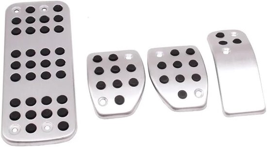 Pedaalhoezen Set - Auto Accessoires - Verbeterde Grip - Antislip Ontwerp - Handgeschakeld - Zilver