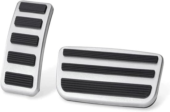 Pedaalhoezen Set - Auto Accessoires - Verbeterde Grip - Antislip Rubber - 2/4 Deurs - Zwart & Zilver
