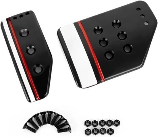 Pedaalhoezen Set - Auto Accessoires - Verbeterde Grip - Slijtvaste Legering - 3 Stuks - Zwart/Zilver