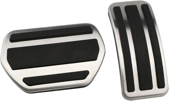 Pedaalhoezen Set - Auto Accessoires - Verbeterde Rijervaring - Aluminiumlegering Rubber - 2 Stuks - Zilver